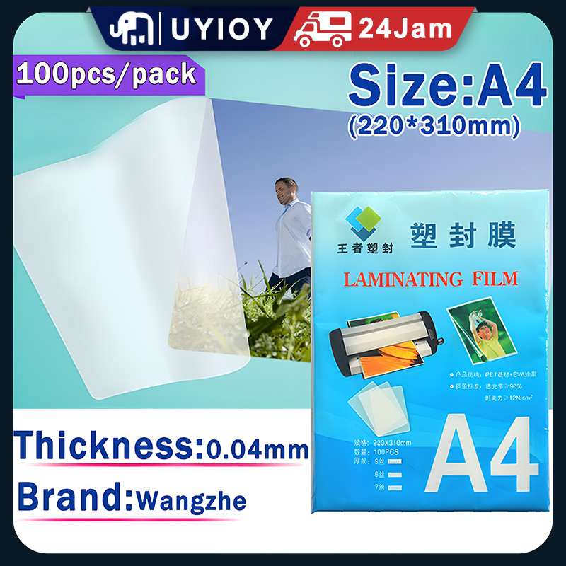 

100 PCS / Pack Ukuran A4 Film Laminating PET EVA Untuk Mesin Laminating