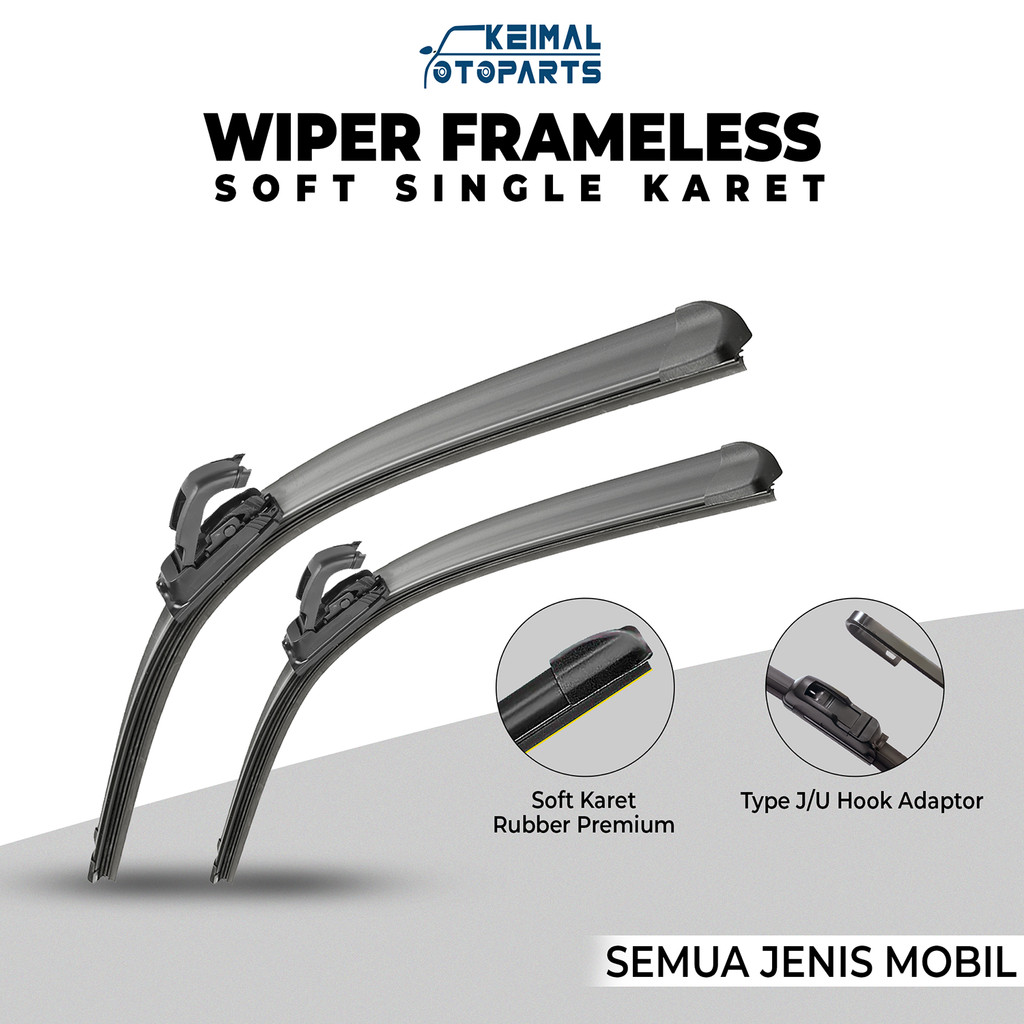 [COD] Wiper Frameless Mobil untuk Semua Jenis Mobil / Wiper Mobil Model Frameless Banana Karet 1 Set
