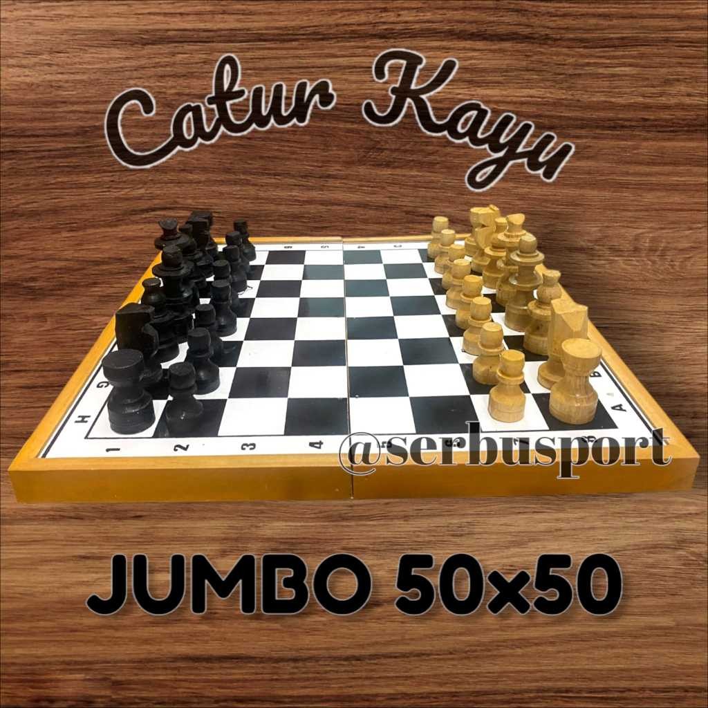 prabuaranSHOPPapan Catur Kayu Besar 50 x 50 cm Jumbo
