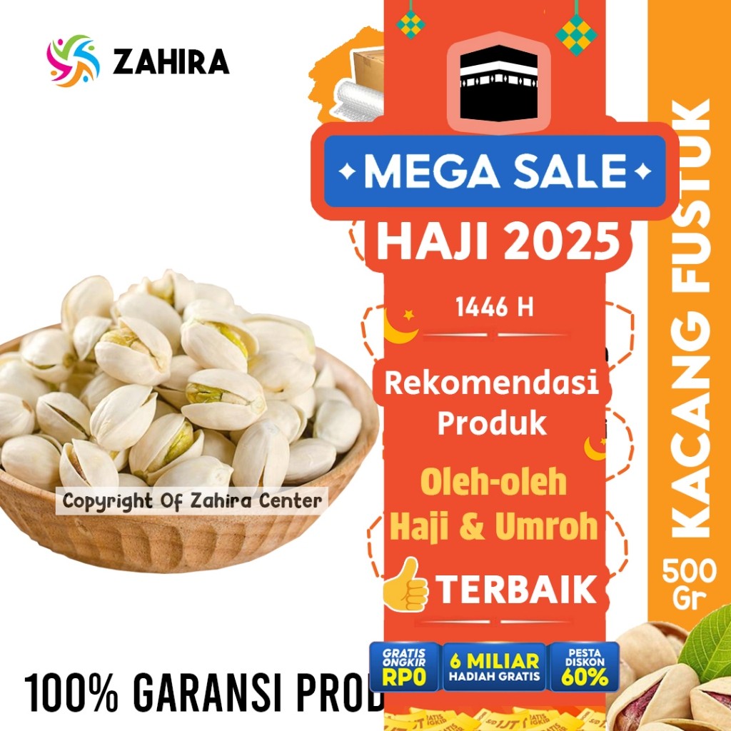 

Kacang Fustuk Pistachio 500gr Khas Arab Saudi Untuk Almond Oleh oleh Haji Umroh Kualitas Premium