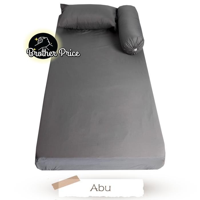 Sprei Polos 90x200 Sprei No 4 Single Sudut Karet - Abu, SET-90x200x15