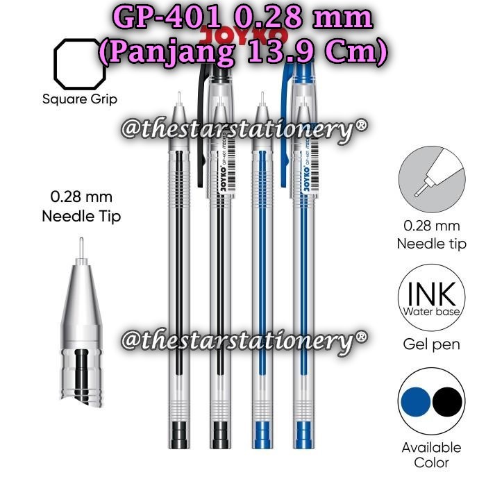 

(1 Pak/12) GROSIR Gelpen JOYKO GP-401 0.28 mm I-Tech / Gel Pen Pulpen Pena Joyko GP-401 (Pak/12)