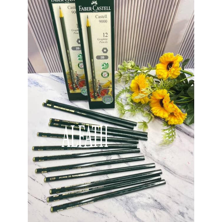 

Faber-Castell Pensil Tulis Ujian - 2B Castell 9000 set 12/Pensil Faber Castell 2B 1Pack isi 12pcs