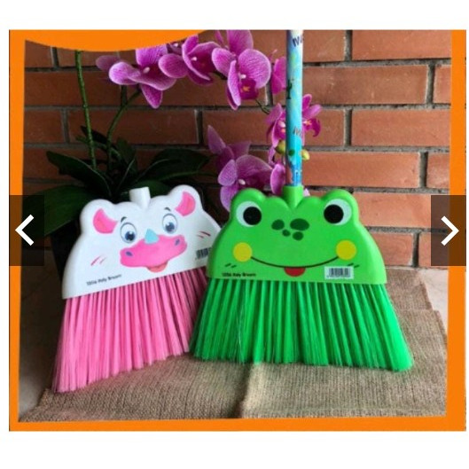Sapu Plastik Karakter Lucu untuk Anak dengan Gagang Pendek