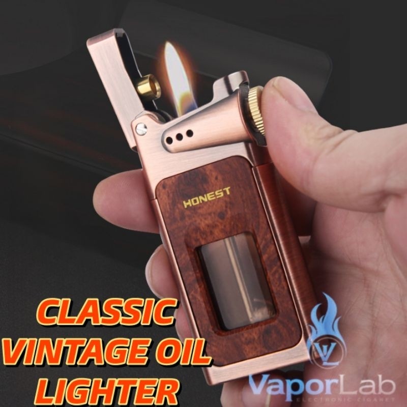 korek api classic sumbu minyak vintage oil lighter HONEST transparant
