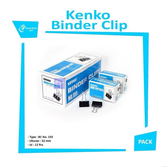 

Binder Clip No. 155 Kenko / Klip Penjepit Kertas [PER BOX isi 12 PCS]