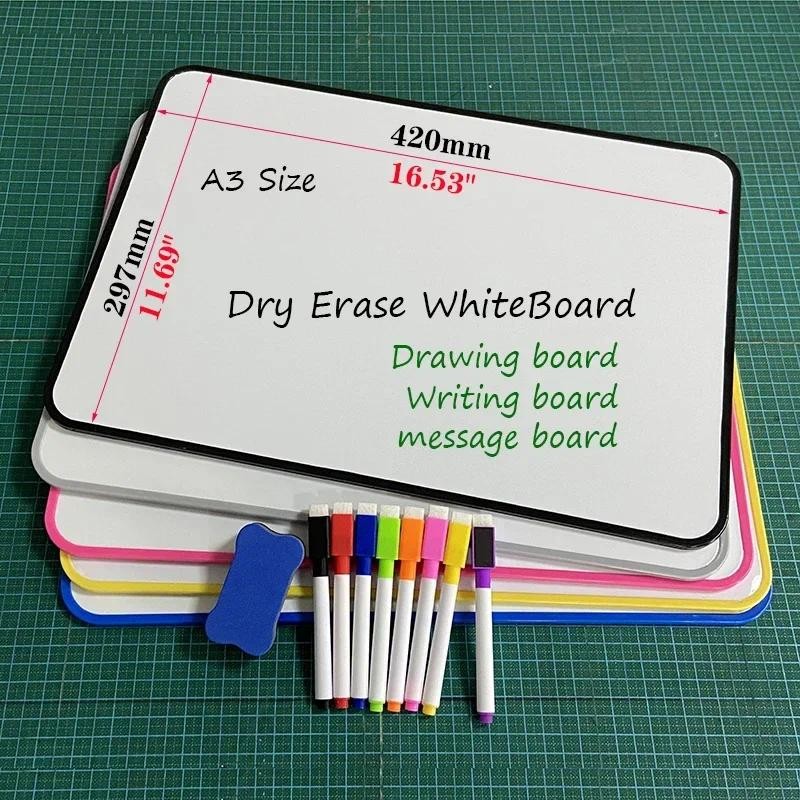 

A3 Size Double-Sided Dry Erase Whiteboard Writing Drawing Painting Graffiti Family School Office Bulletin Board Message Board