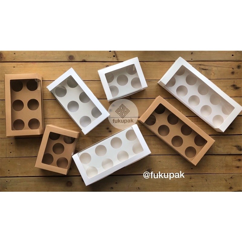 

Dus Pie + Hole (20pcs) Kotak + Holder Lubang untuk pie, muffin, jar / cup