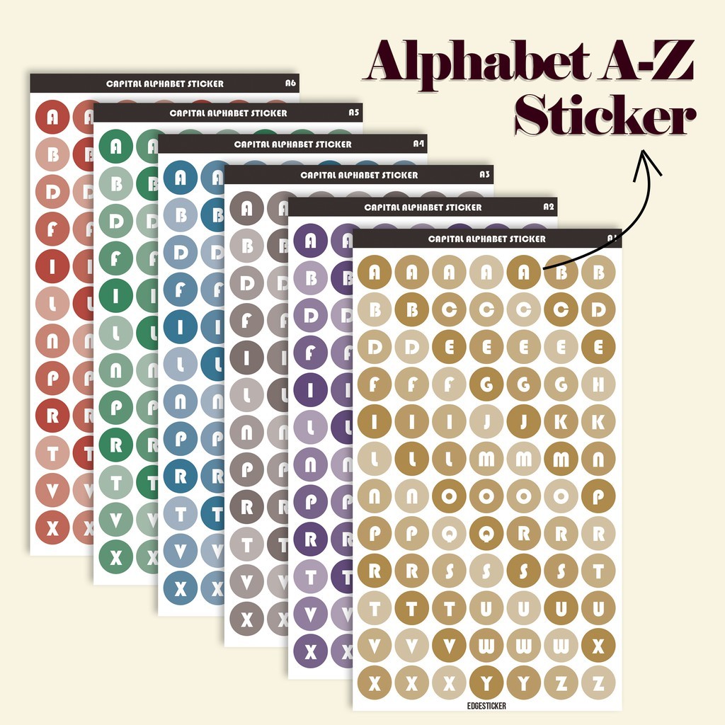 

Stiker Alfabet A-Z Color Tone