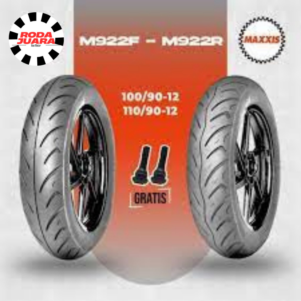 BAN MAXXIS RING 12 100/90 110/90 M922 SATUAN/SEPASANG BAN TUBELES MOTOR MATIC