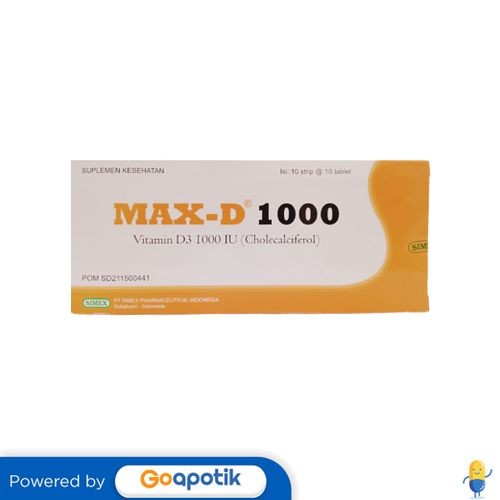 Max-D Vitamin D3 1000 Iu Box 100 Tablet