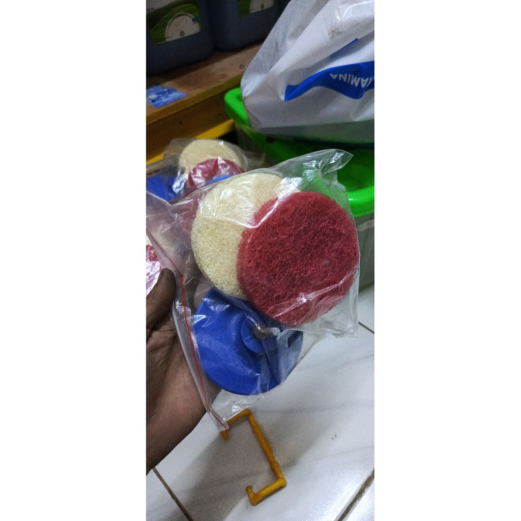 Scrub Pad Drill Set Pembersih Listrik untuk Keramik Kaca Wastafel Kamar Mandi