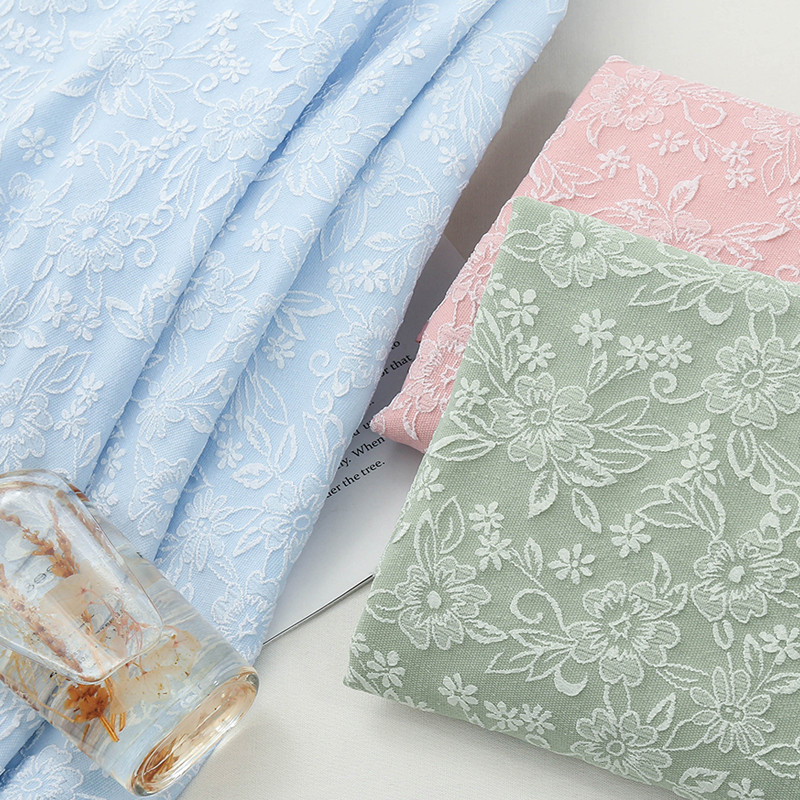 

150x50cm Soft Relief Lace Jacquard Fabric For Women's Dresses, Children's Tablecloths, Bedding Handmade DIY Fabric TJ10367