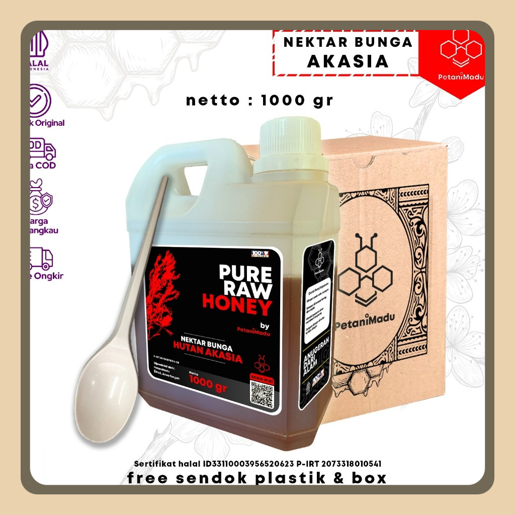 

1 KG | Madu Murni Hutan Akasia 100% Original Raw Honey