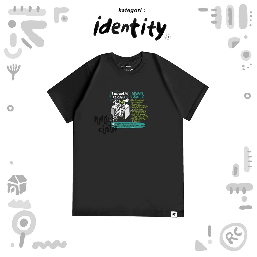 Racun Cinta - Tshirt Serba Bisa Kaos Pendek Pria Cowok Hitam