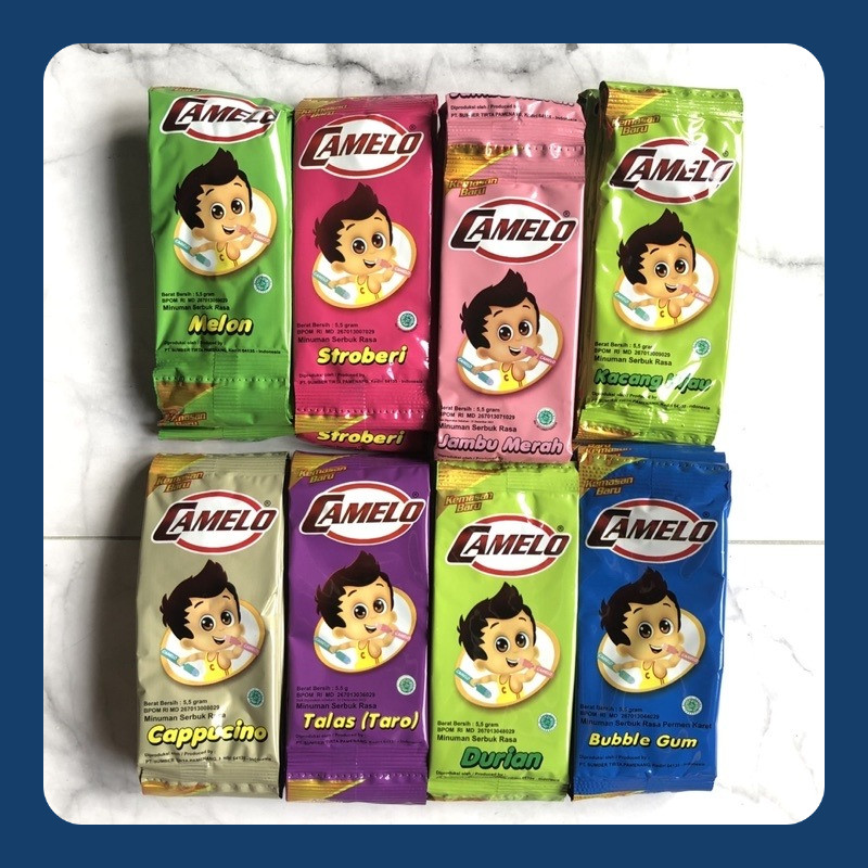 

BAHAN ES SUNTIK CAMELO ES BANTAL BUBUK ES CAMELO DUS ISI 240 PCS 24 RENCENG