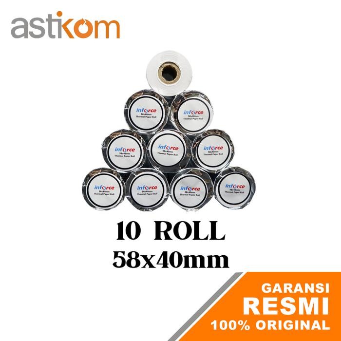 

KERTAS THERMAL 58X40 MM INFORCE PAPER ROLL 10 STRUK NOTA TERMAL 58 40