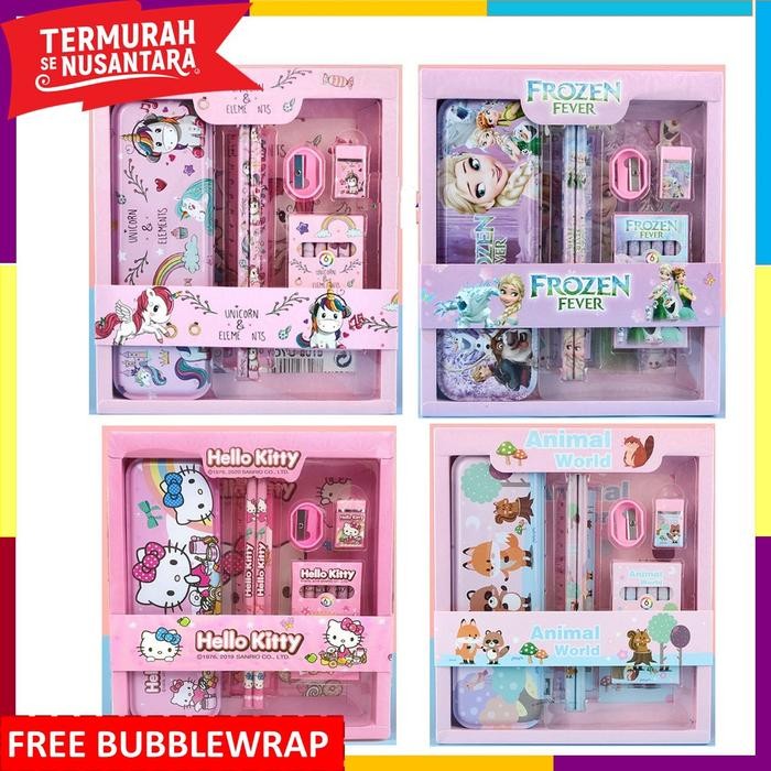 

kotak pensil kuromi my melody cinnamoroll anak perempuan laki laki set paket alat tulis stationery set anak peralatan perlengkapan sekolah lengkap - 7IN1 CEWEK