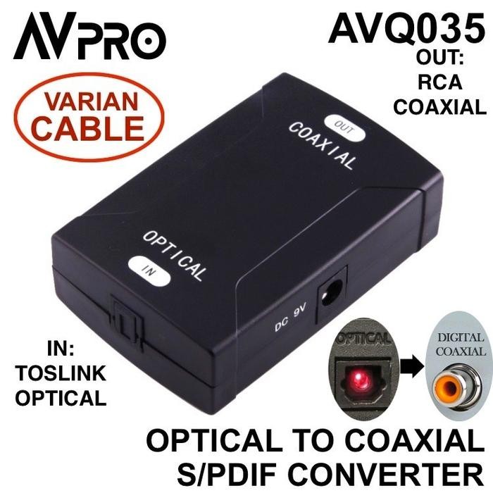 

AVPRO SPDIF CONVERTER Optical Toslink to Coaxial / Coaxial to Optical - OPTICAL TO COAX