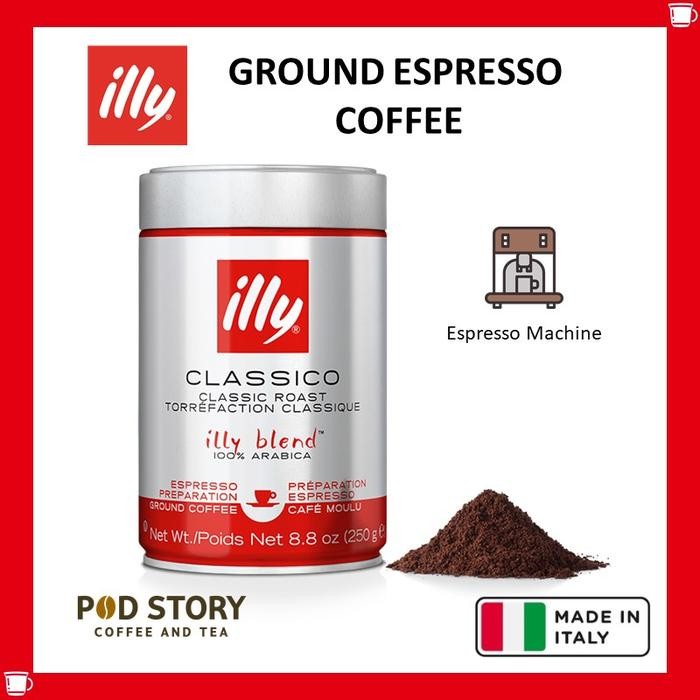 

[Promo]BEST SELLER Ground Coffee illy / Bubuk Kopi Premium italia Medium Roast 250gr - Espresso Classi