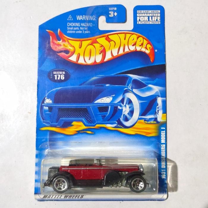 TR99 Hotwheels Hot Wheels 1931 31 Duesenberg model J merah 2001 Doozie blue card rare