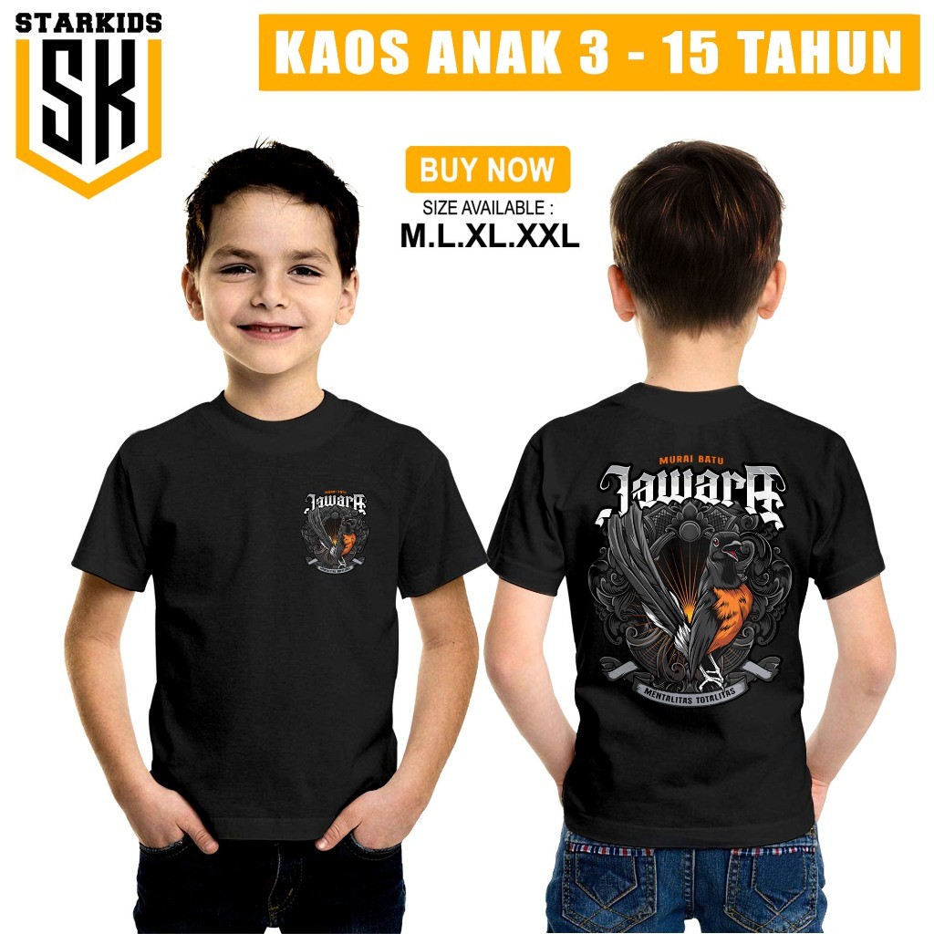 KAOS ANAK MURAI BATU JAWARA/KAOS TSHIRT NEW DESAIN PECINTA MURAI BATU/Baju Murai Murah/Kaos Murah