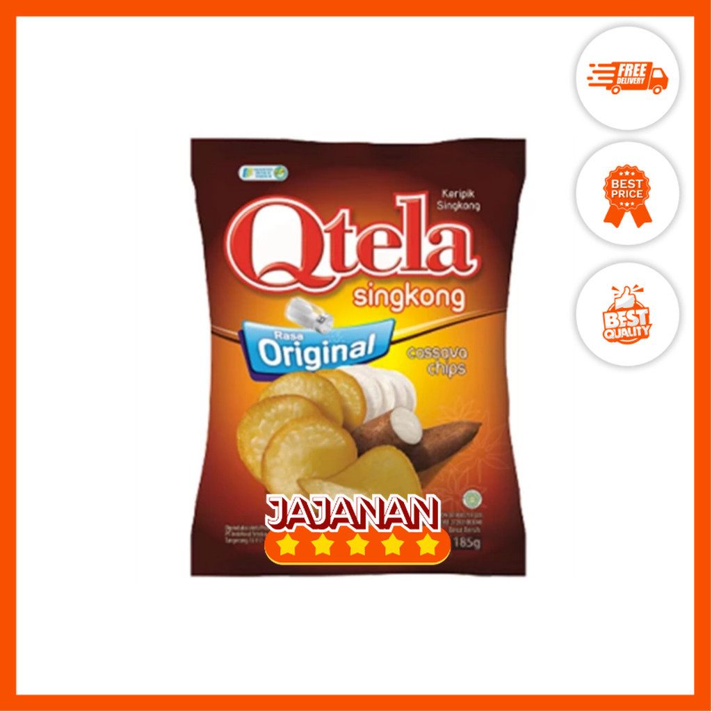 

Qtela Keripik Singkong Rasa Barberque 1 Renceng Isi 10 pcs @30gr Jajanan Termurah