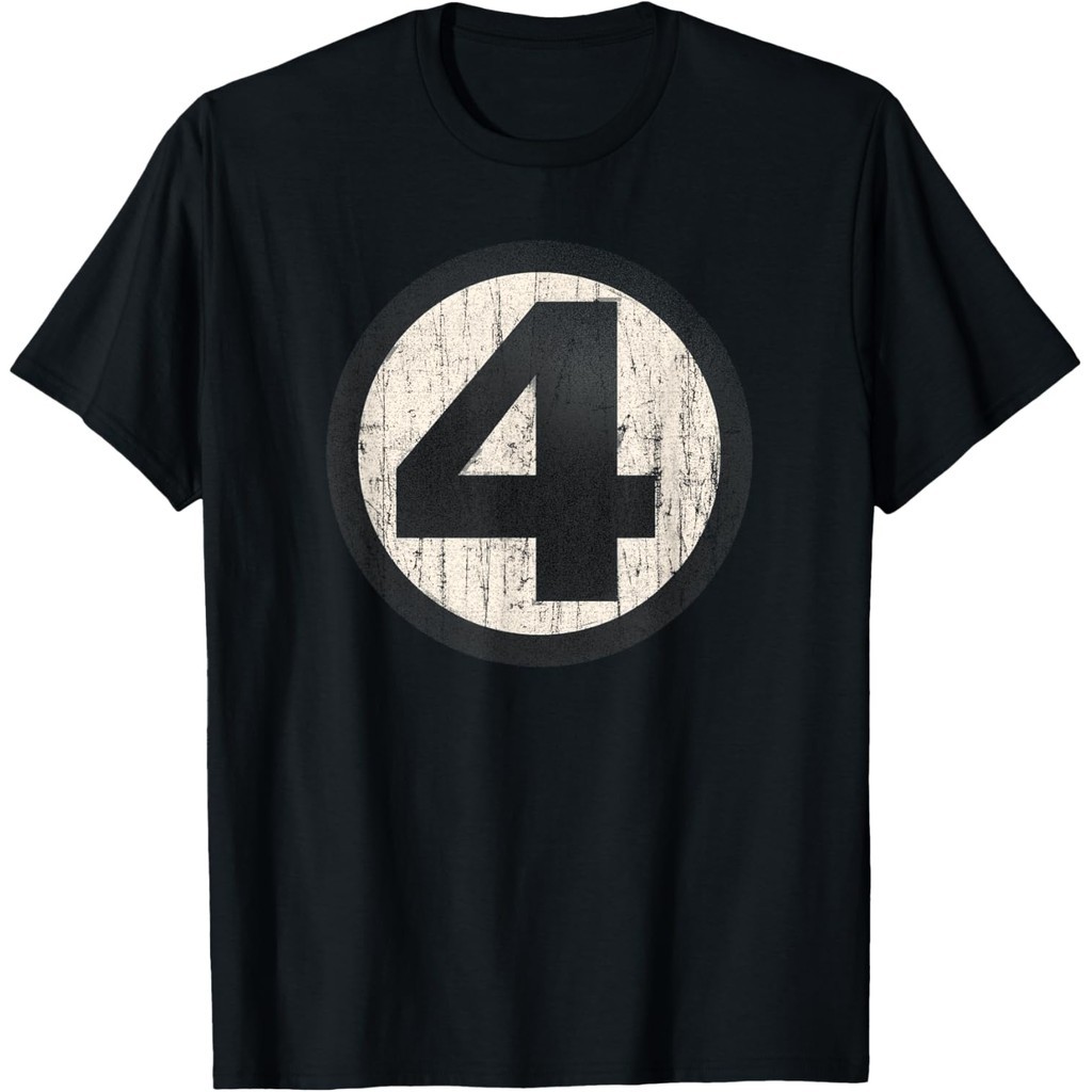 Baju Kaos  Marvel Fantastic Four Official Distressed Logo T-Shirt
