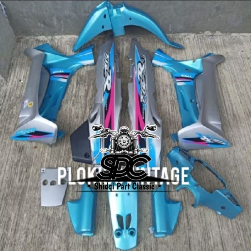 PROMO Paket Body Full Set Yamaha Fiz R FizR F1z R Vega R Lama Old Warna Biru Kombinasi Silver Glossy