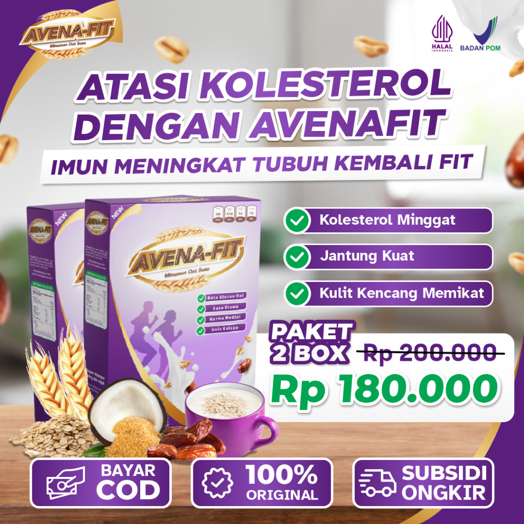

Avenafit 5.5 BIG SALE!! HEMAT 2 BOX Oat Sereal Ampuh Atasi Kolesterol Jahat Sehatkan Jantung Diabetes Gula Darah Tinggi Hingga Jaga Imun Tubuh