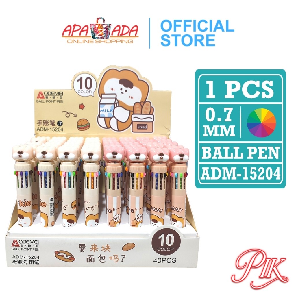 

Pulpen 10 Warna Satuan [1 Pcs Pulpen] / Pena Bollpen / Ballpoint Bermotif Lucu Berkarakter