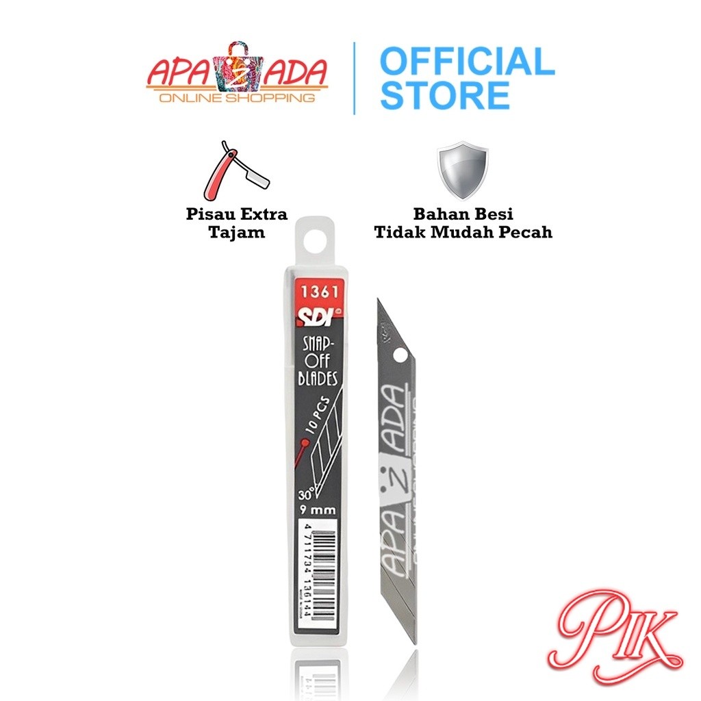 

Apazada Isi Cutter Kecil 30 derajat 1361 / 30 degree Cutter Blade Refill 1 Tube Isi 10 Pcs / Untuk Tipe Cutter 0437C, 0439C, 0443C & 3005C