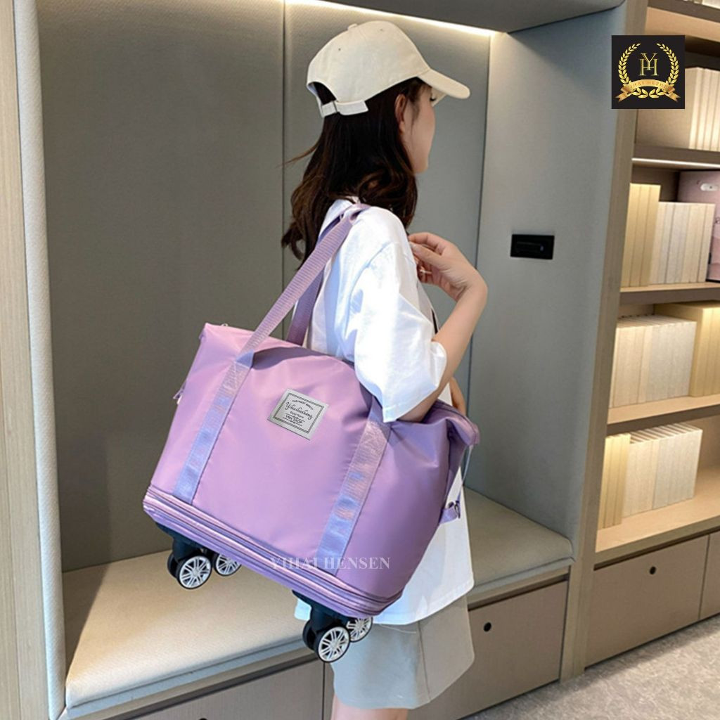 [Y&H] Tas travel roda 3in1 Tas Jinjing Wanita Penyimpanan Berkapasitas Besar Travel Bag Duffel Water