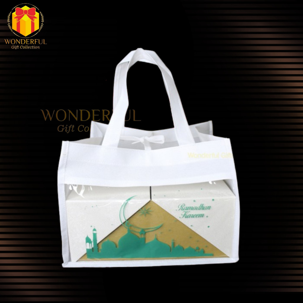 

(6 pcs) Goodie Bag Kantong Hampers Lebaran Ramadhan Kareem Putih GDB-P-RK