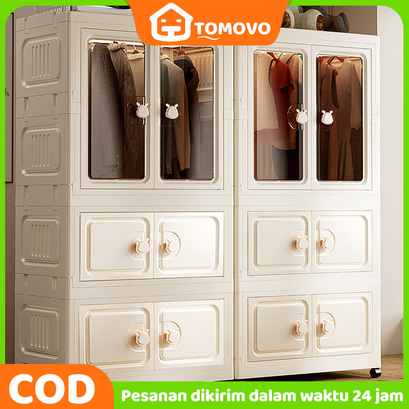 Lemari Lipat Plastik Susun/Wardrobe Storage/Lemari Plastik Baju/Lemari Pakaian Ekstra besar