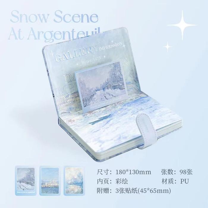 

AHHA Full Color Buku diary rosyposy nature pemandangan korea vintage lucu / journal / agenda impor / notebook / buku catatan unik penutup magnet buku jurnal - Snow