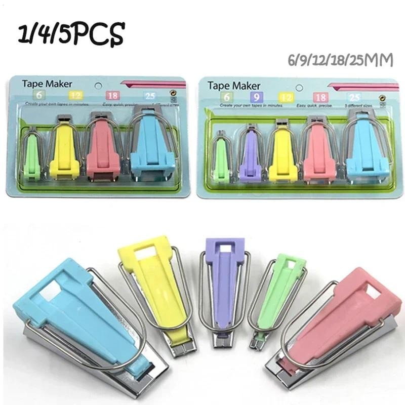

Professional Bias Tape Makers Set with 6mm/12mm/18mm/25mm Sizes Sewing Tools for Fabric Binding Sewing Craft and DIY Costura