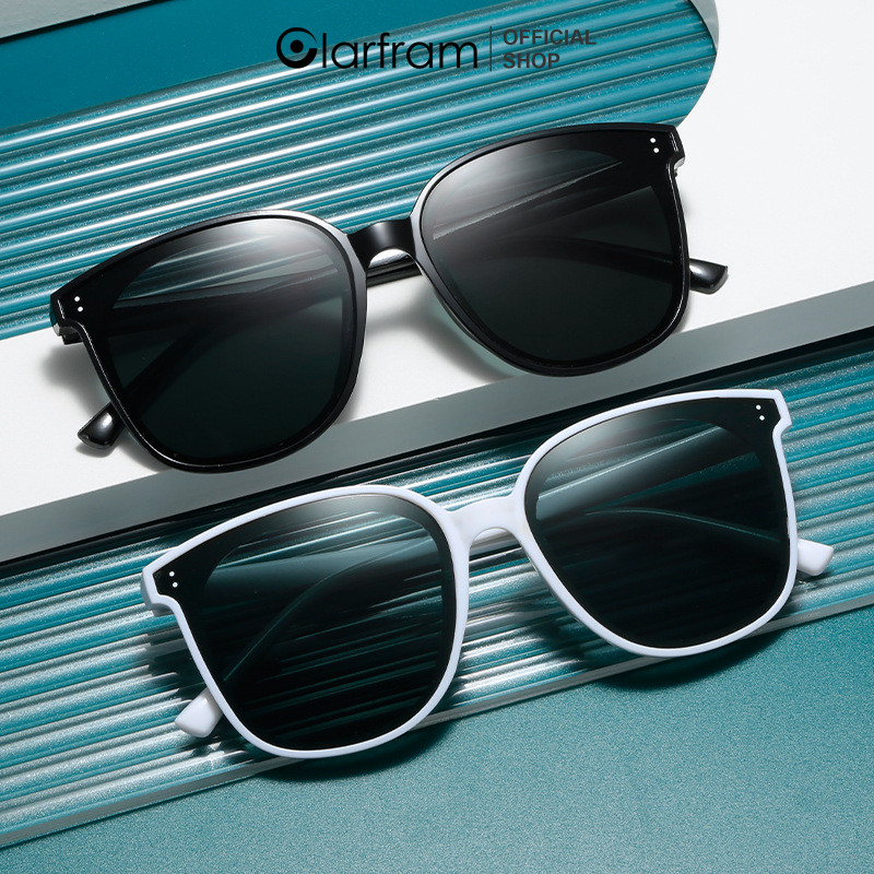 Clarfram kacamata hitam mode dua titik baru pasang surut wajah besar kacamata hitam tipis wanita ant