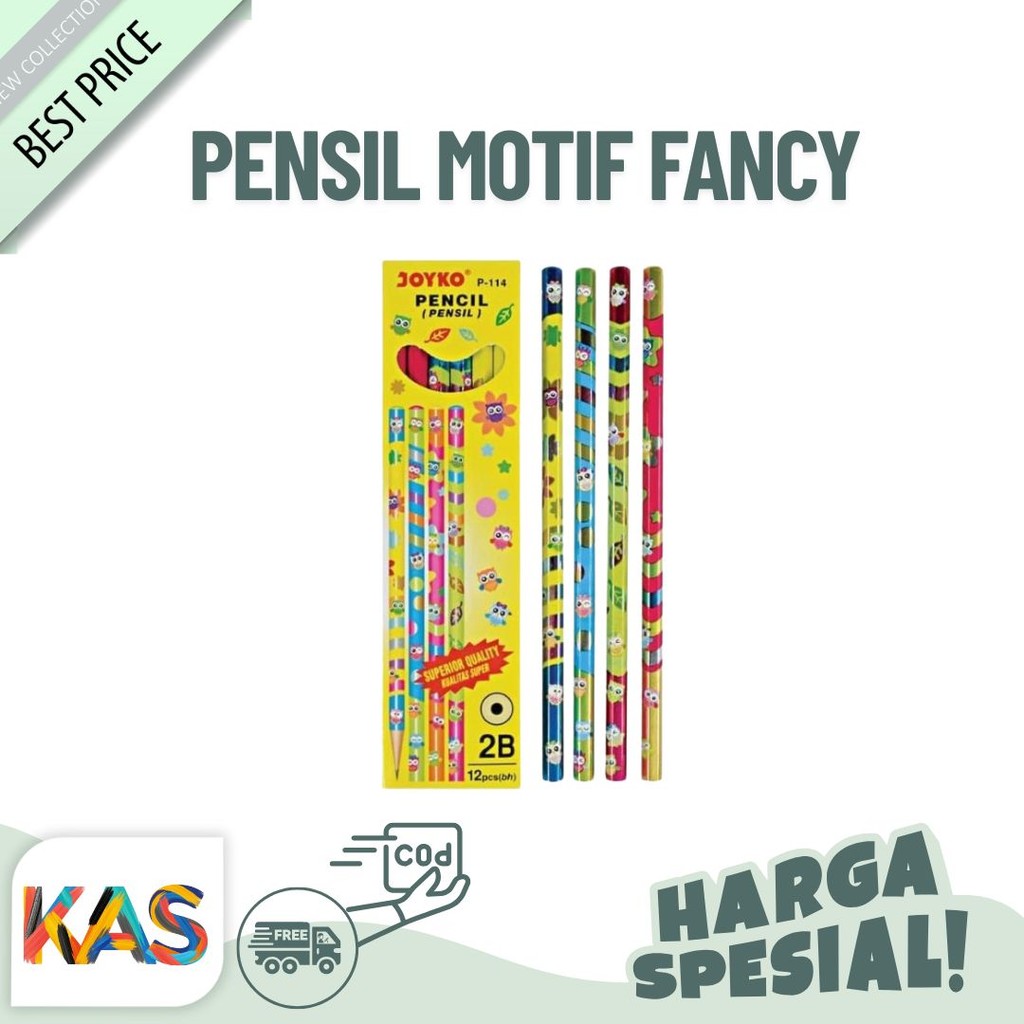 

Pensil 2B Joyko P-114 Motif fancy -Pack