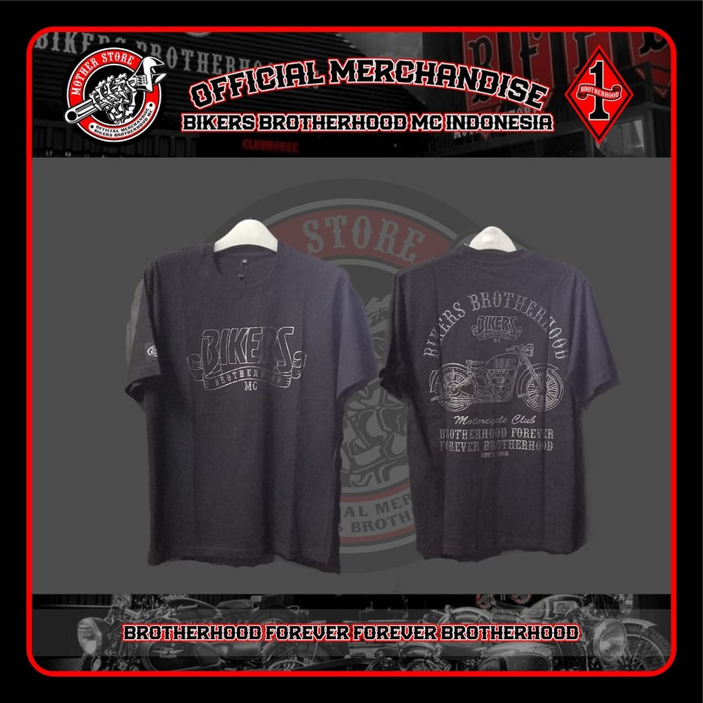 T - Shirt Foil BFFB Forever Silver Foil Original Merchandise Bikers Brotherhood MC Indonesia