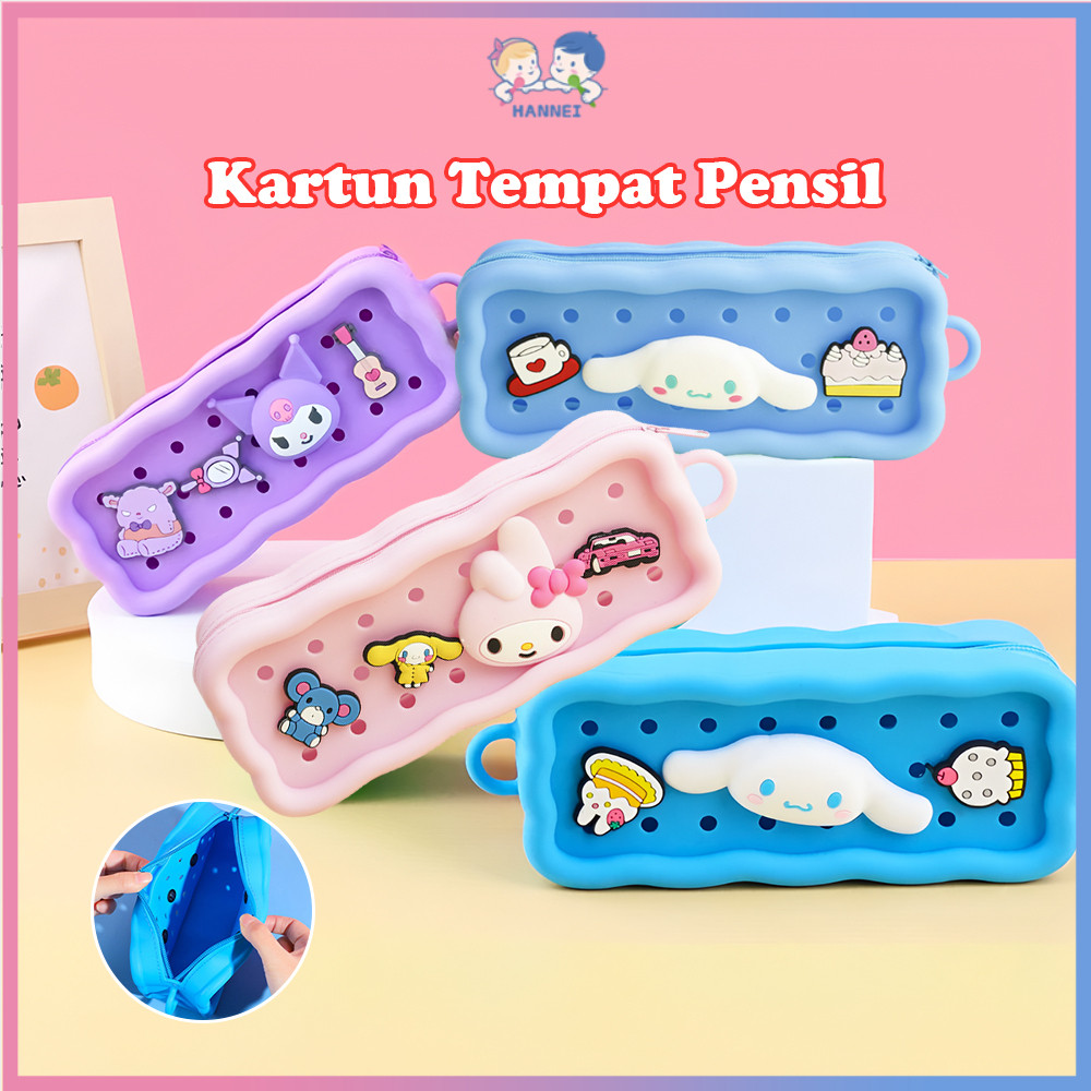

​​Hannei​​ Kotak Pensil Kartun DIY Tempat Pensil Karakter Motif Lucu