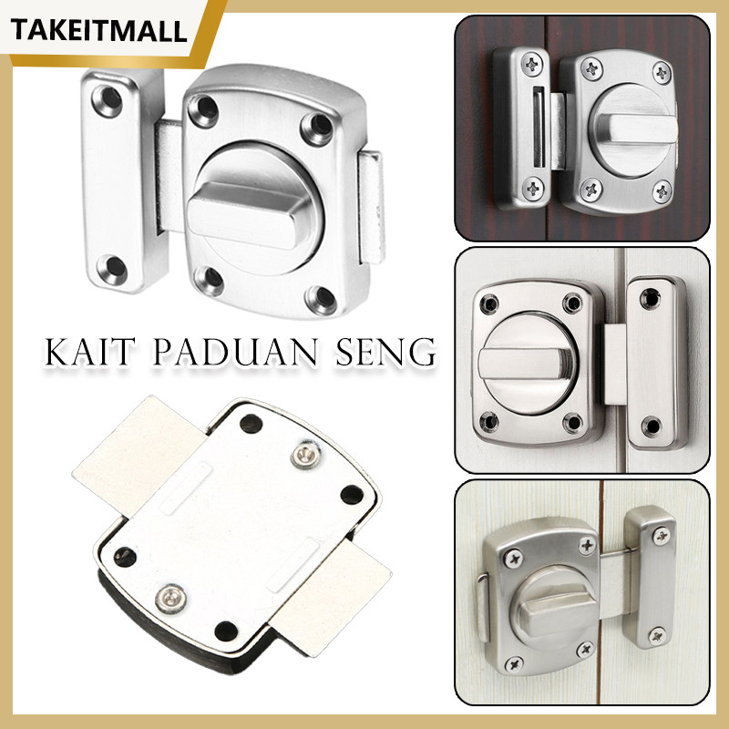 Paduan Seng Kait Pintu Kayu Kamar Tidur Kunci /Grendel Putar Slot Pintu Kotak Lock Buckle Zinc Alloy