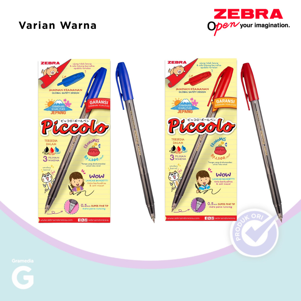 

Pulpen Zebra Piccolo Semi Gel Stick Pen 0.7Mm Set 12Pcs Black