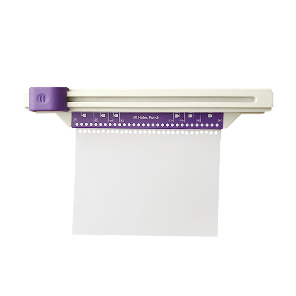 

30 Holes Puncher Sliding A4 Paper Punch Portable Manual Holes Punch Aid Heavy Duty Metal Hole Puncher For Scrapbooks Paper