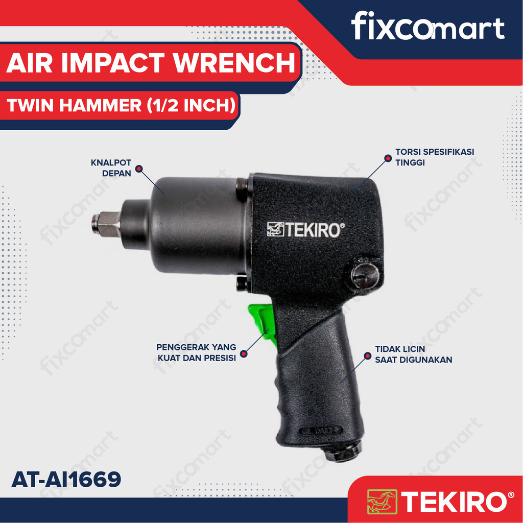 

Tekiro Air Impact Wrench Twin Hammer 1/2 Inch