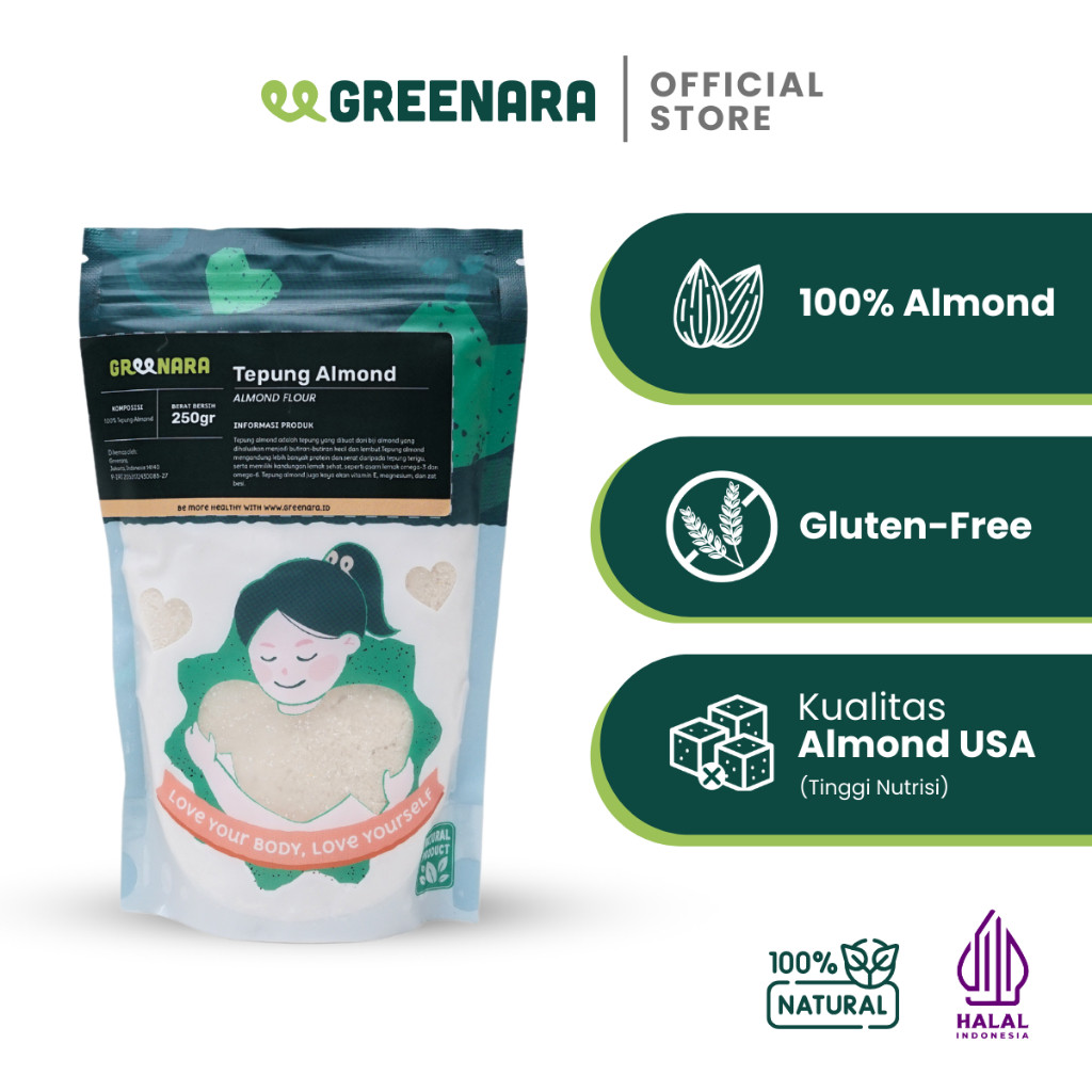 

Greenara Natural Almond Flour 250gr / Tepung Almond
