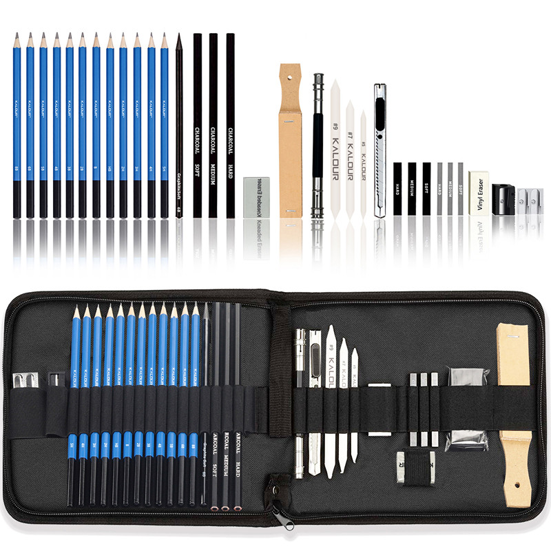 

33PCS/Set Pensil Pisau Penghapus Dan Pensil Gambar untuk Keperluan Sekolah Pencil Set