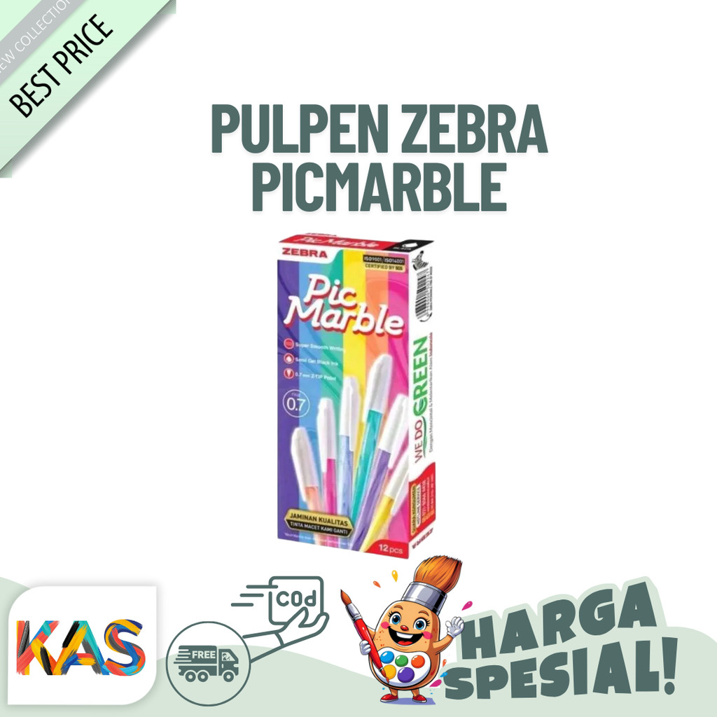 

Pulpen Zebra Picmarble Semi Gel 0.7 mm Mix Color – Satuan