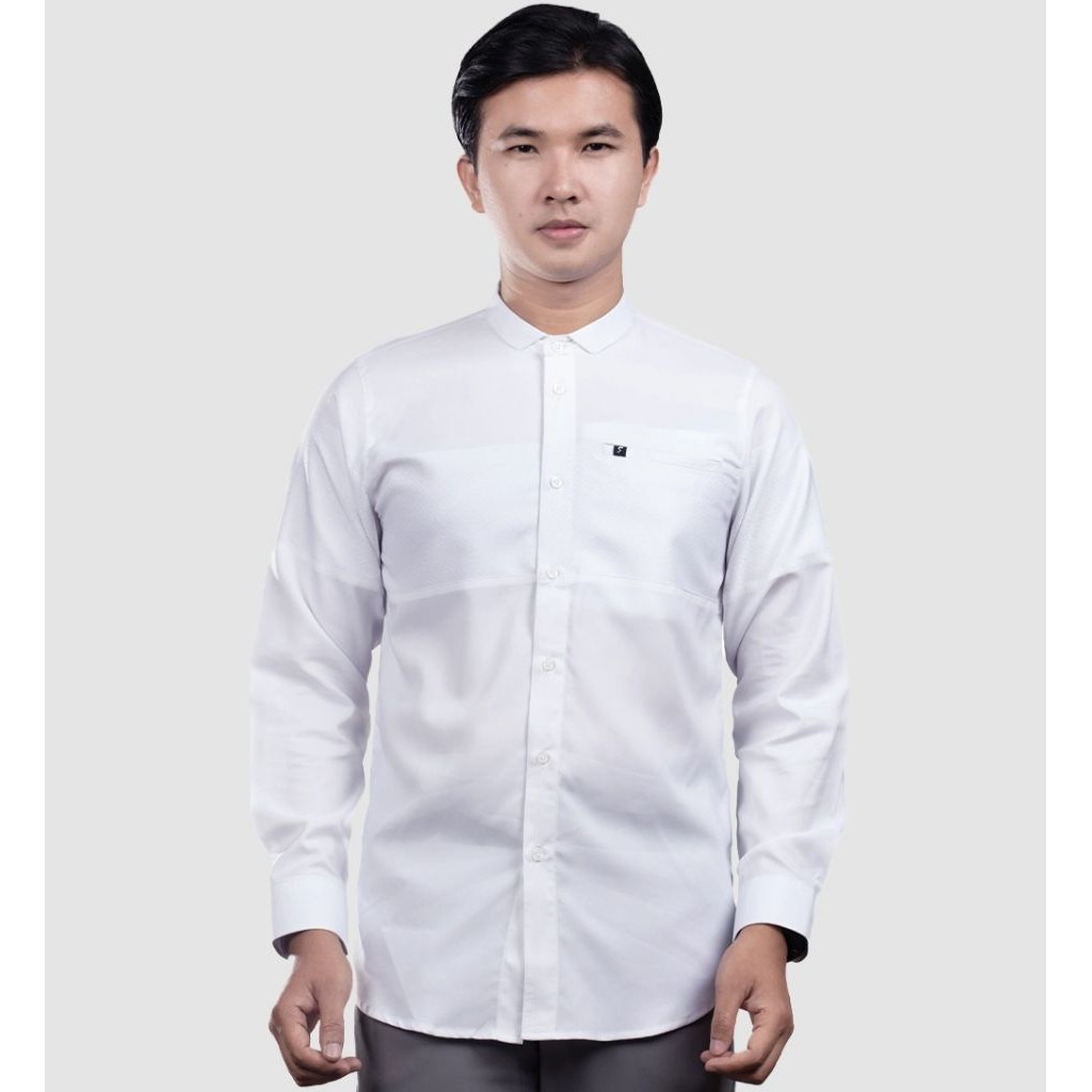 FADKHERA WALDAN WHITE | Fadkhera Official Store Baju Koko Kemeja Pria Dewasa Putih Polos