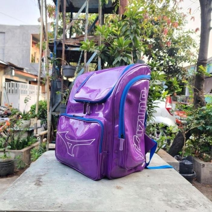 Tas mizuno rangsel besar Tas renang / Tas gym / Tas volley / Tas sport / tas anti air - Purple